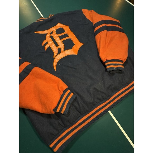Vintage JH Design Detroit Tigers Reversible Wool Bomber‎ Jacket Men's 2XL XXL - Picture 12 of 16